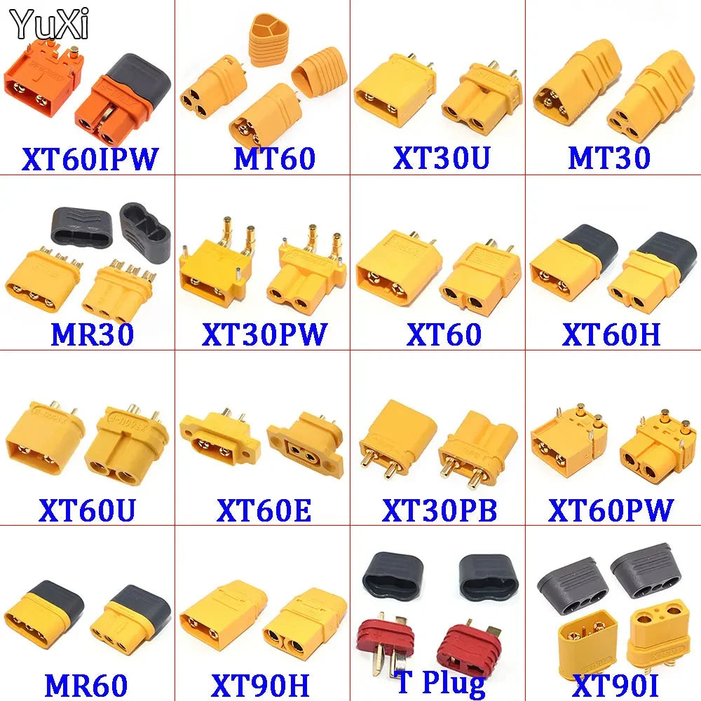 YuXi XT90H XT60 XT60H XT30 XT30U MR30 MR60 MT30 MT60 XT60H XT60W XT60PW XT30PW T-type Plug Lithium Battery Socket Connector