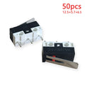 50PCS Small Micro Mouse Switch 12.5*5.7*6.5 Without Handle/Handle Length 8.5mm-15mm C NO NC 3 Pin 2A 125V AC Limit Switches
