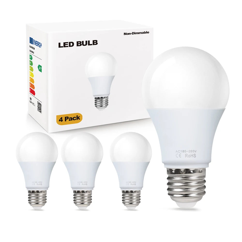 4PACK 220V LED Light Bulbs E27 Spotlights For home SMD2835 6W 9W 12W 15W 18W LED Lamp Saving Cold Warm White Bombilla Ampoule