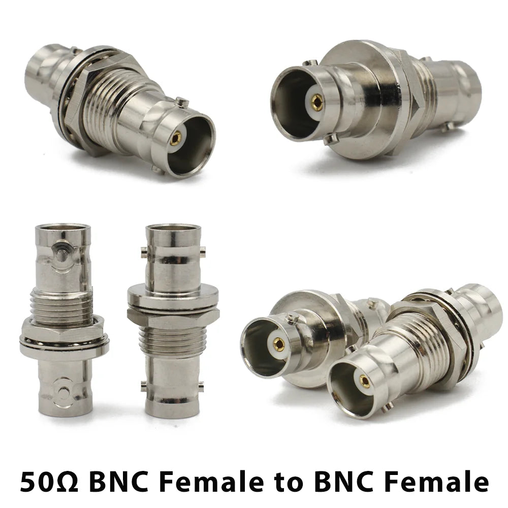 90 Degree Right angle BNC RF Coaxial Converter BNC Male Female to BNC Female with Nut Bulkhead  Adapter Wire Terminal  50 75ohm