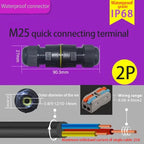 IP68 Waterproof Connector 2/3/4/5 Pin Screw Wiring Terminal Adapter For LED Light Electric Wire Connector Outdoor Junction Box