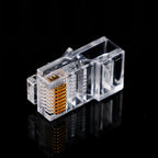 PC Hardware Cable Adapter CAT5e RJ45 Pass Through Modular Plug Network Connector RJ-45 UTP 30μ 1.2mm Hole End for Ethernet Cable