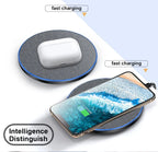 Ultra-Thin Fast Wireless Charger Pad for Samsung Galaxy S24 S23 S22 iPhone 15 14 13 Pro Max Wireless Induction Charging Station