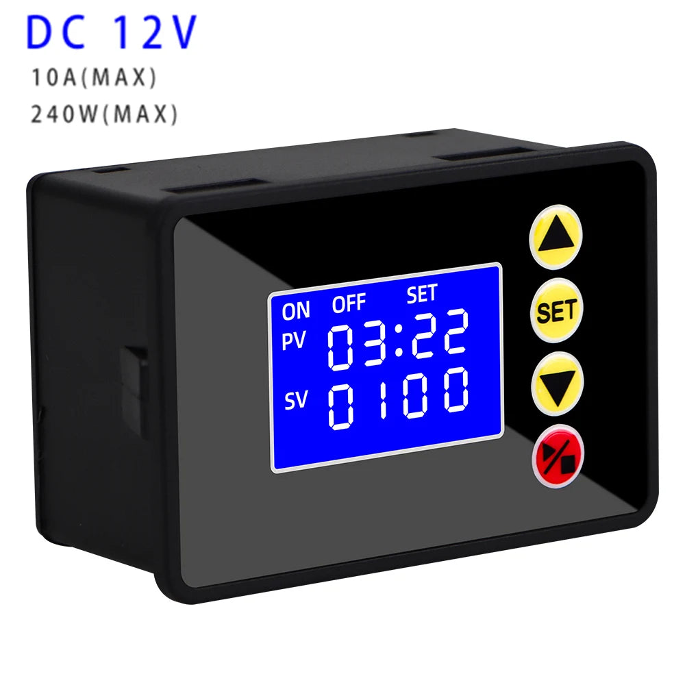 Programmable Digital Timer Switch Relay Control DC 12V 24V AC 110V 220V Delay Relay Cycle Timing Microcomputer Time Controller