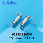 50Pcs/Lot 02153.15MXF Slow Blow Fuse Ceramic Fuse 5*20mm T3.15A 250V With 2 Pin Fuse 3.15A/250V 5X20MM Circuit Protection