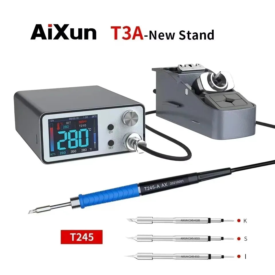 AIXUN T3A/T3B  Intelligent Soldering Station Support T12/T245/T210/115 Handle Soldering Iron Tips Electric Welding Iron Station