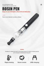 JCD Portable Rosin Atomizer Rosin Flux Pen USB Charging Welding Short Circuit Detection for Phone PCB Soldering Repair Tools