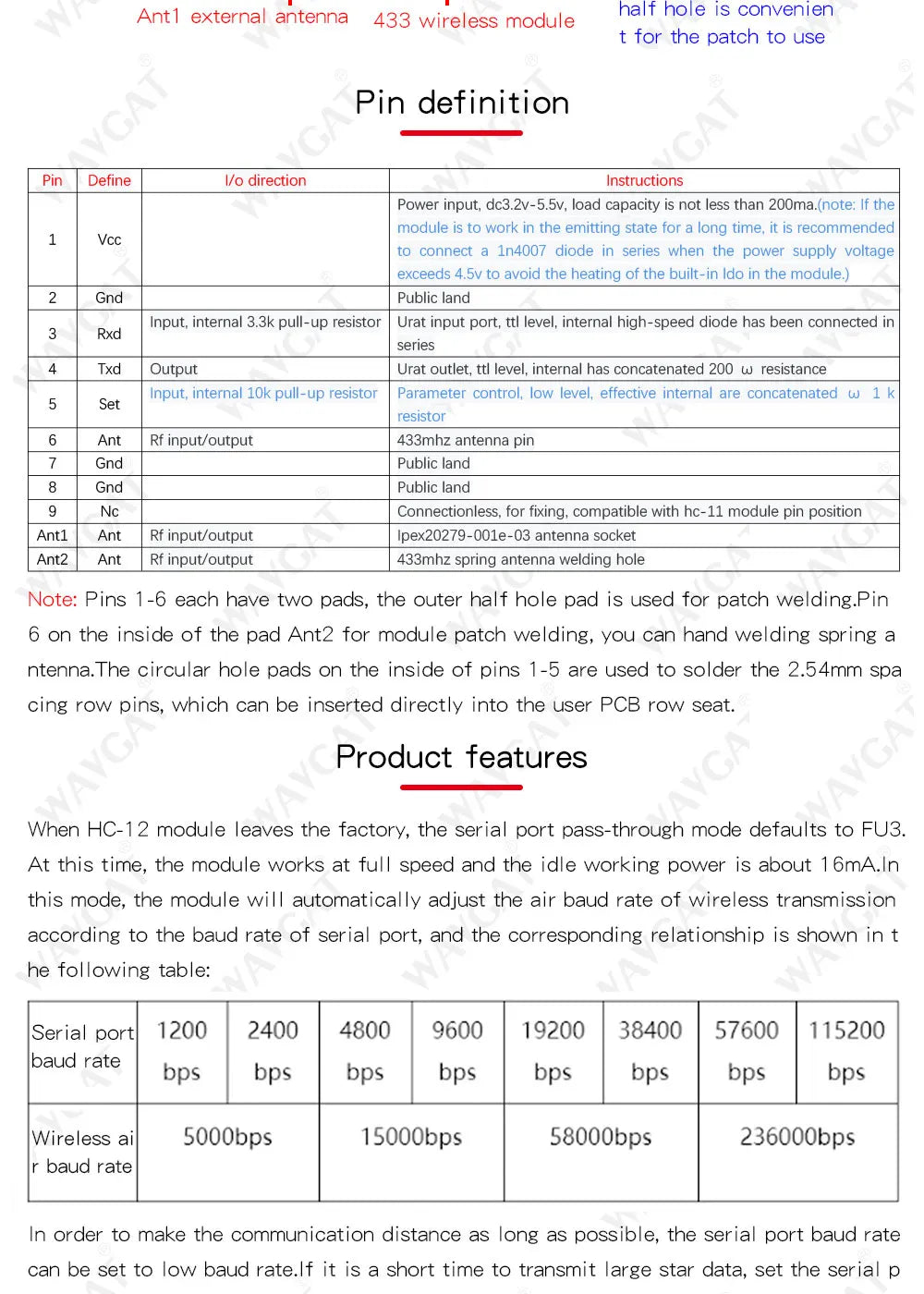LIZAO HC-12 SI4463 433MHz Wireless Serial Module, 1000m Communication, Serial Alternative for Bluetooth Home IoT Automation