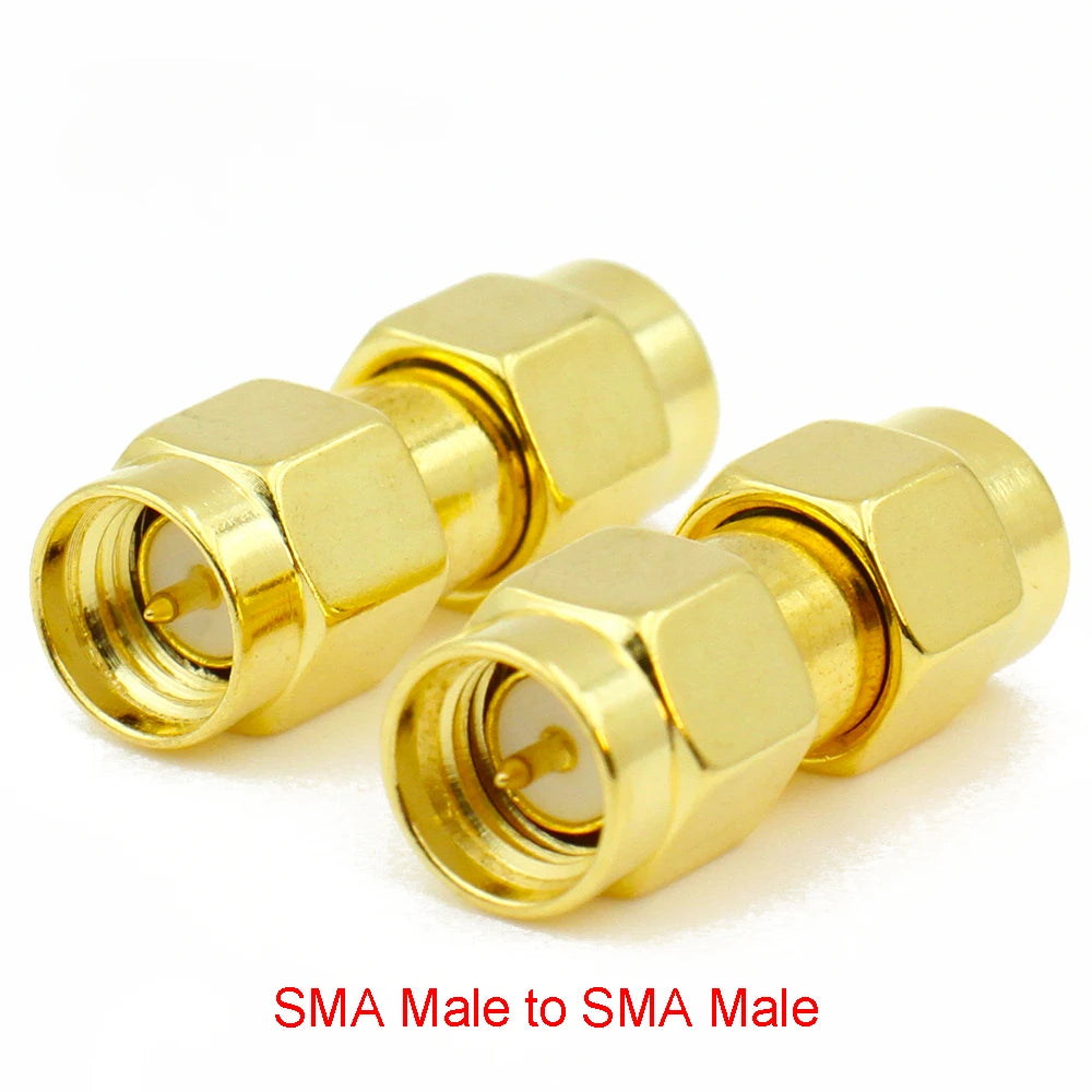 Connector SMA to SMA/ RP-SMA to SMA / RPSMA Male Plug & Female Jack Slide-on Straight RF Coax Adapter Connector for WIFI Antenna