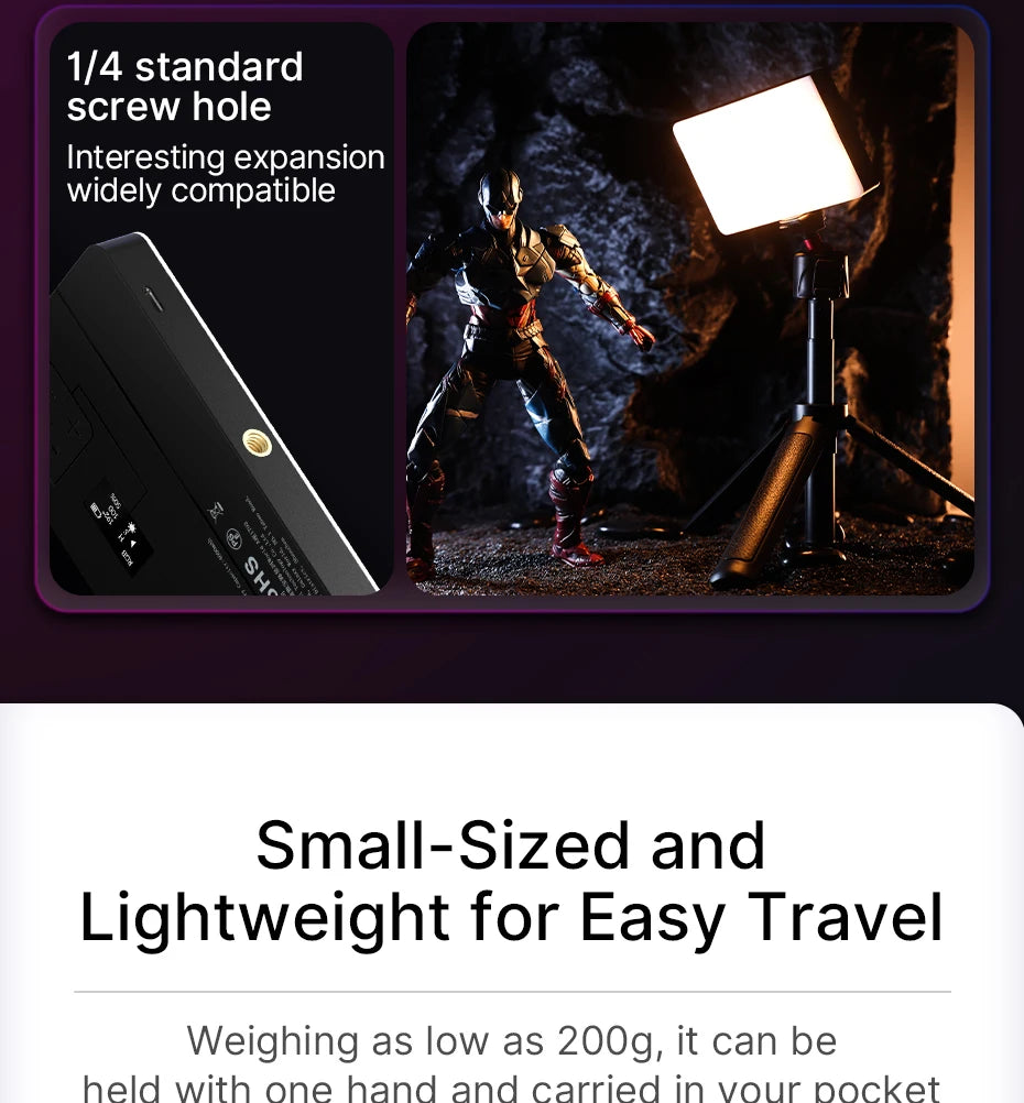 Ulanzi VL120 Full Color RGB Video Light 2500K-9000K LED Photography Lighting Dimmable Camera Light Live Vlog Fill Light