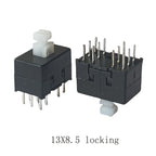 10PCS 13MM X 8.5MM Self-Locking Mini Plastic Switch Latching Switch Small Button Switch 12Pin DIP Switch
