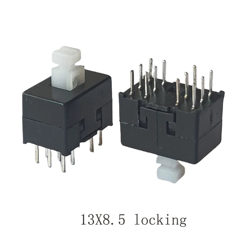 10PCS 13MM X 8.5MM Self-Locking Mini Plastic Switch Latching Switch Small Button Switch 12Pin DIP Switch