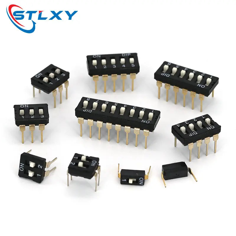 5pcs Slide Type Switch Module 1 2 3 4 5 7 8 10PIN /1.27/2.54mm Position Way SMD/DIP Pitch Toggle Switch Snap Switch Dial Switch