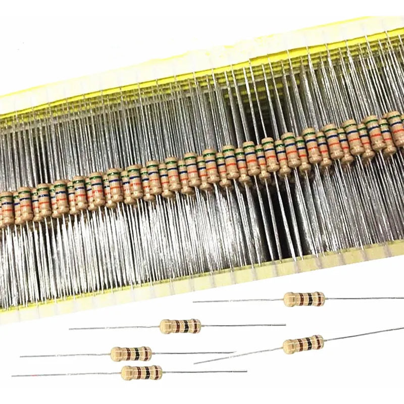 100pcs 1/2W Carbon Film Resistor 0.5W 5% 1R ~ 10M 0R 10R 100R 220R 330R 1K 2.2K 4.7K 10K 22K 47K 100K 1M 10 100 150 220 330 ohms
