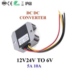 12V/24V to 6V DC Power Converter 5A 10A Automotive Buck Regulator Buck Power Module Waterproof Dustproof High Efficiency CE