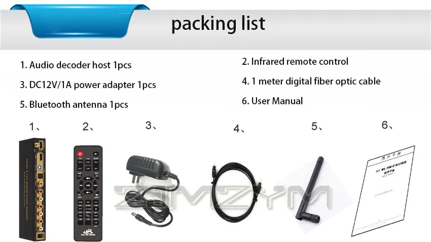 DTS Dolby AC3 5.1 Channel Audio Decoder Conversion DAC Bluetooth HDMI Splitter USB Computer Sound Card US/UK/EU