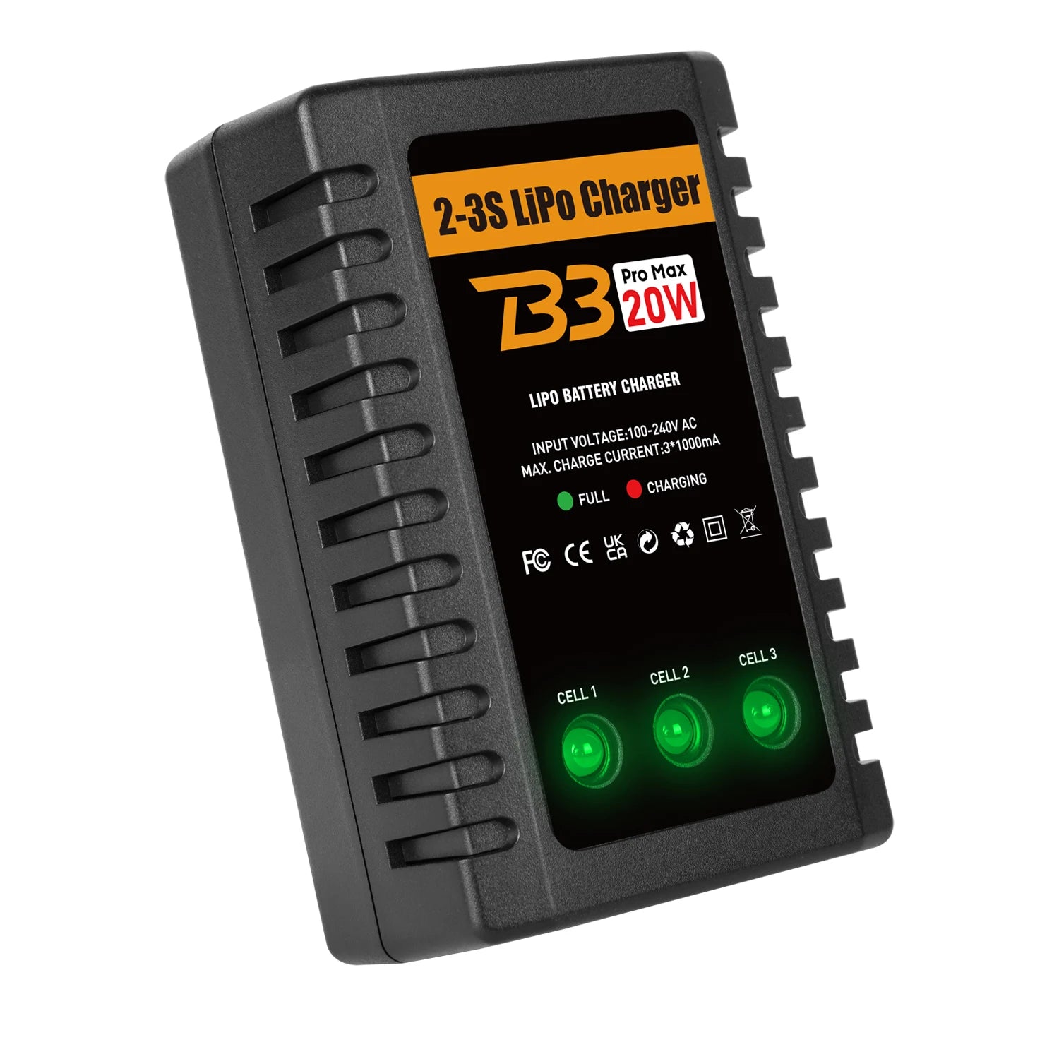 HTRC B3 2S-3S Lipo Battery Charger 110-220V AC LED 20W B3 Compact Charger Balance RC Charger