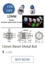 1pc 16mm 19mm 22mm Waterproof Metal Latching Emergency STOP Mushroom Push Button Switch Button Switch Knob Rotary Switch