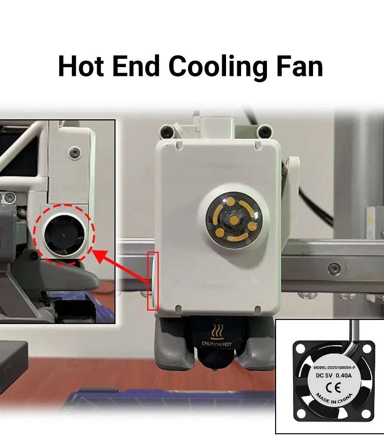 5015 Cooling Fan for Lab A1 A1mini Hotend Fan with Cable Rapid Cooler Fan 2510 Axial Fan Kit for X1 X1C P1P P1S 3D Printer Parts