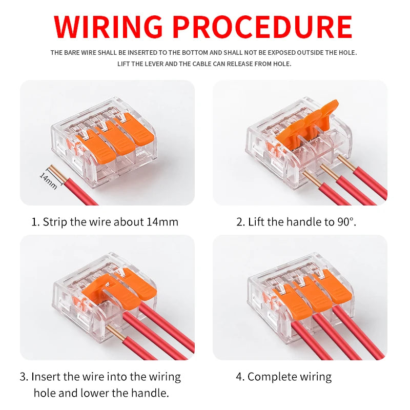 Mini Quick Lever Wire Connector Electrical Splicing Household 2/3/5 Ports Home Lighting Universal Terminal Blocks Led 0.2-6mm²