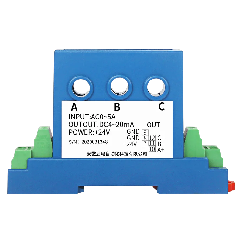 3 Phase AC 5A 10A 50A Current sensor Transmitter 4-20ma 0-5V 0-10V RS485 output Perforated Ampere current voltage Transducer