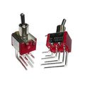 5pcs T80-T 6Pins DPDT ON ON 2 Positions Vertical Right Angle PCB Mount Mini Toggle Switch
