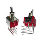 5pcs T80-T 6Pins DPDT ON ON 2 Positions Vertical Right Angle PCB Mount Mini Toggle Switch
