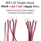 50pcs Micro JST MX1.25 Straight needle/curved needle Connector 2Pin~12Pin Male Pin Header Right Angle 90°/180° 1.25mm Pitch