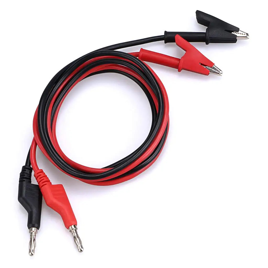 Banana Plug to Crocodile Alligator Clip Test Probe,4mm Stackable Silicone Banana Plug to Alligator Clip Test Probe Lead Wire