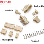 100PCS KF2510 Connector 2.54mm Pitch 2P-10Pin Straight/Curved Male Female Socket Housing Plug Pin Header Crimp Terminals