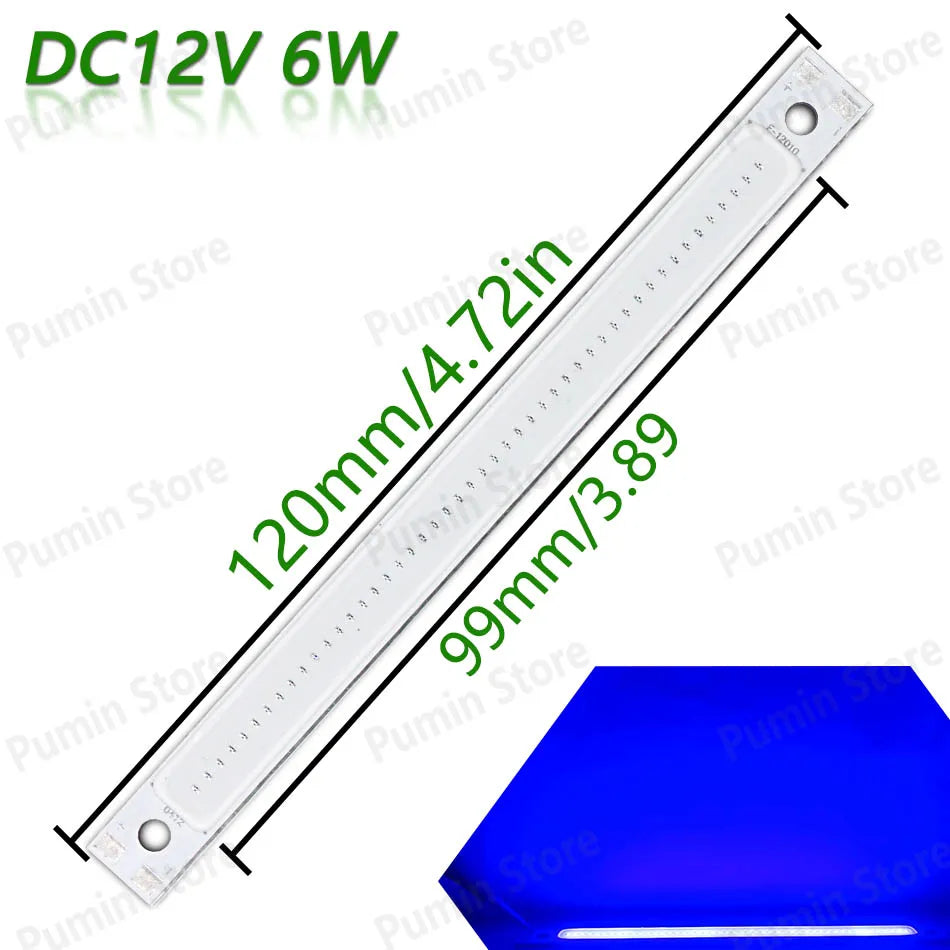 5pcs 12V COB LED Strip Light Bulb 120mm LED Chip Red Blue White Green Yellow For DIY Reading Light Staircase Kitchen Work Light