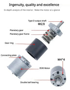 Gear reduction motor, capable of forward and reverse rotation, with adjustable speed. 36mm gearbox, 36 - 3530