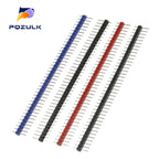 10PCS 1X40 Pin Red Blue Double Row MALE 2.54MM PITCH Pin Header connector Strip 1*40P 40Pin FOR PCB BOARD ARDUINO