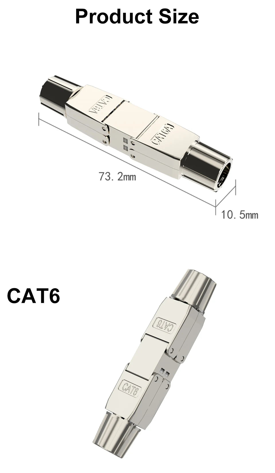 CAT6 Cat6A Cat7 Network Cable Extender Junction Adapter Connection Box RJ45 Lan Extension Connector Full Shielded Toolless Crim