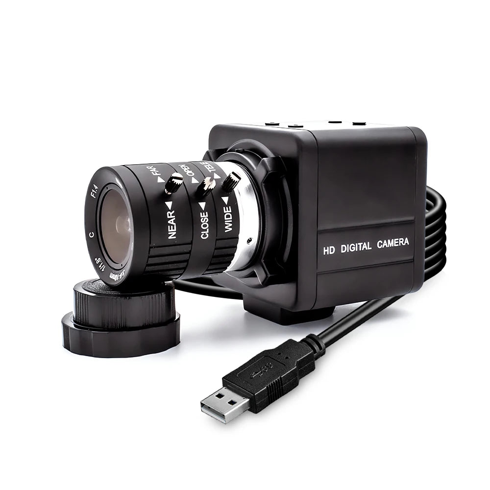 Global Shutter USB Camera 1080P 90FPS Industrial Metal Box With 5-100mm Varifocal Lens Plug Play For Meeting Document Scanning