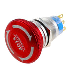 1pc 16mm 19mm 22mm Waterproof Metal Latching Emergency STOP Mushroom Push Button Switch Button Switch Knob Rotary Switch