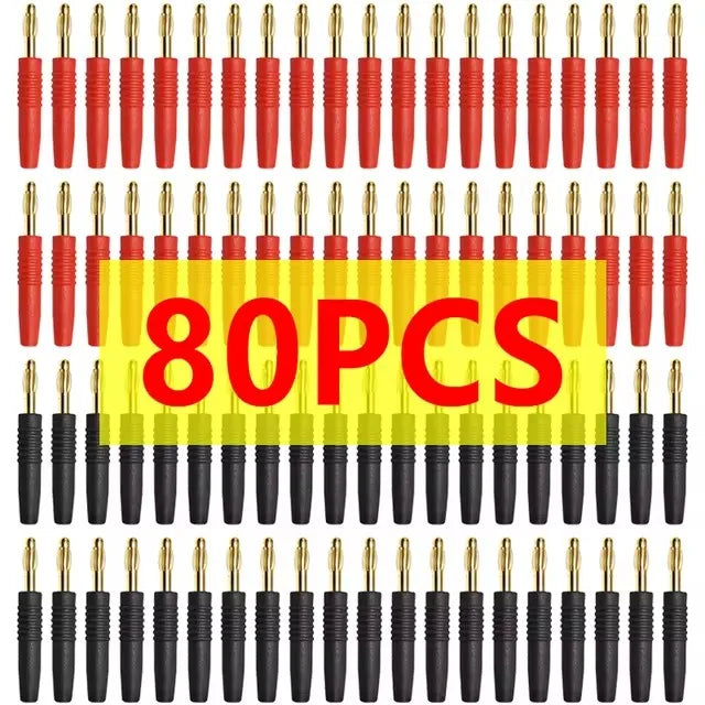 20/80/400Pcs 2mm Red Black Banana Male Plugs Banana Plug Connector Audio Speaker Wire Cable Connectors