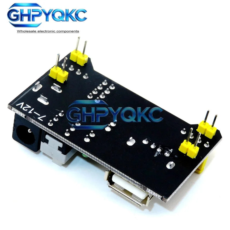 GHPYQKC MB102 Breadboard Dedicated Power Supply Module Mini USB Black White 2 Way 3.3V 5V MB-102 Solderless Bread Board
