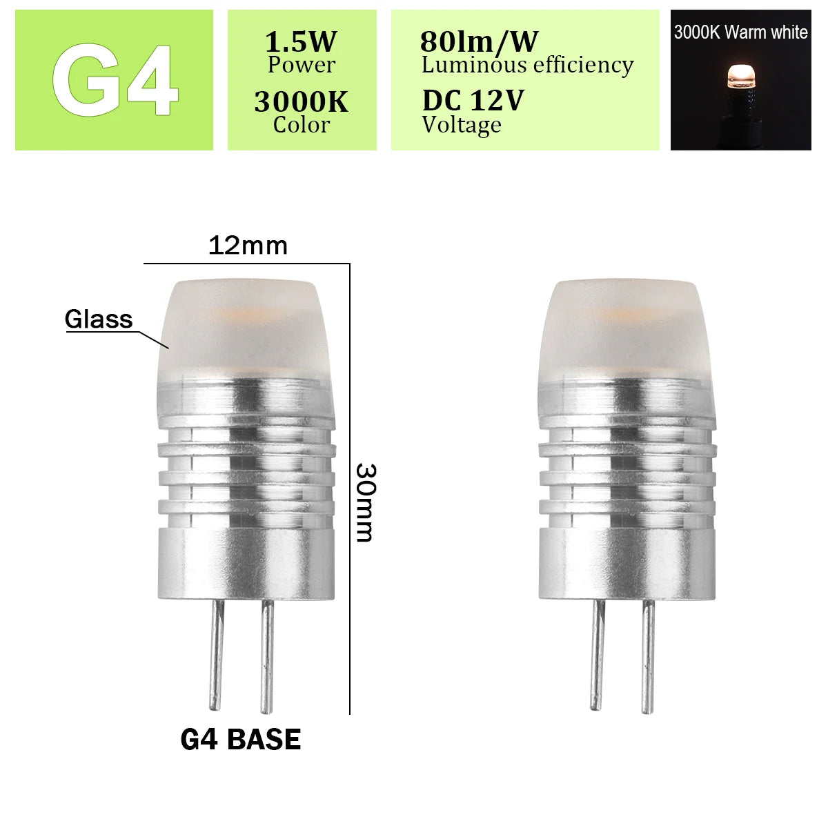 2pcs Mini G4 12V 24V LED Lamp Dimmable Light 3W COB Bulb AC DC 12V Lampada COB 360 Beam Lampada G4 COB Lights Replace Halogen