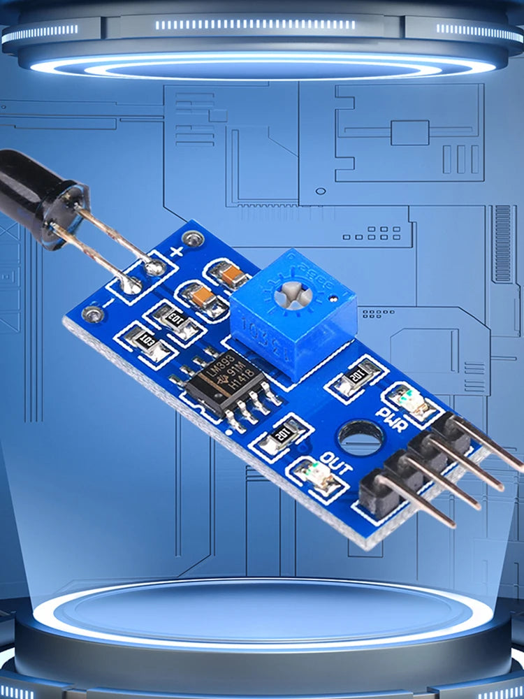 4 Pin IR Flame Detection Sensor Module 3.3V-5V Fire Detector Infrared Receiver Module Sensitivity Adjustable for Arduino DIY Kit