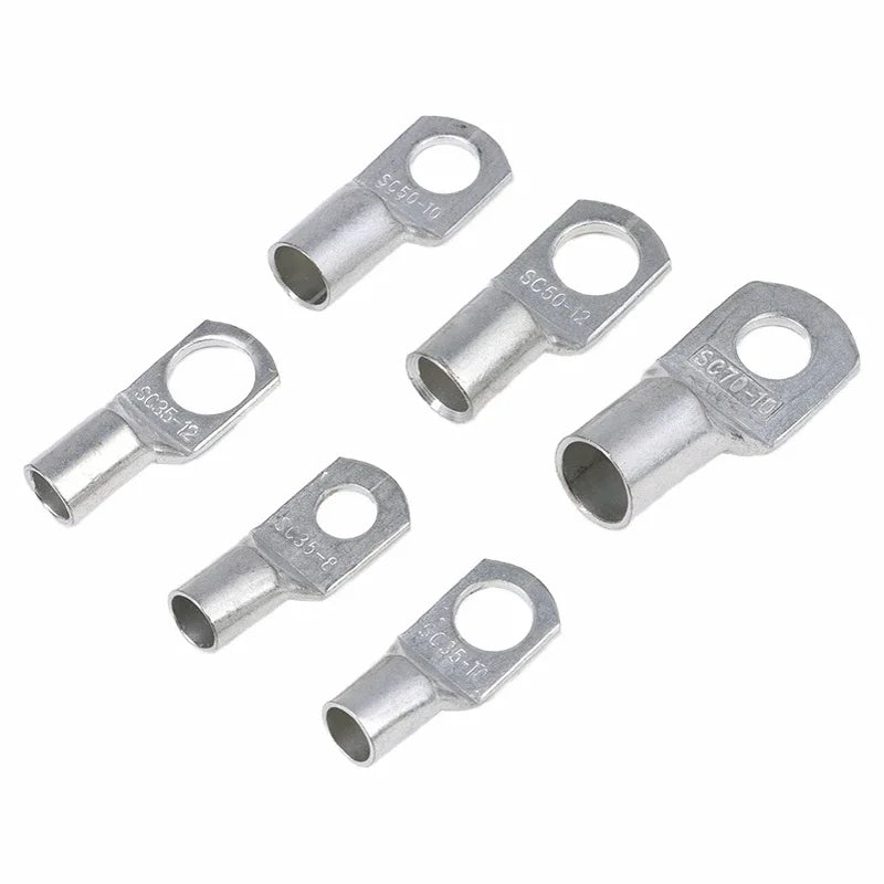 5/10/50Pcs SC Series Copper Nose Terminals SC6/10/16/25/35/50/70/95 Battery Block Lugs Crimping Wire Connector Hole 6/8/10/12mm