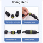 ip68 waterproof connector led connector2/3/4/5/6Pin Adapter terminal Outdoor rain proof of electric wireNo welding for screws