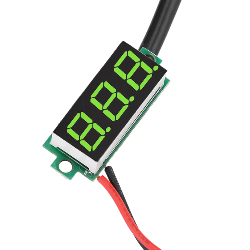DC4-28V 0.28-inch Mini Two-Line Digital Thermometer Tester LED Display DS18B20 Waterproof Metal Probe -50 ℃~125 ℃