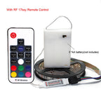 5V 5050 RGB LED Strip Light Battery Power 3 17 24 KEY Remote Control Kit Waterproof Ribbon Tape Stable Led Strips Home Decor