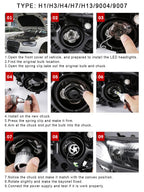 Infitary H7 H4 LED Car Headlight Canbus H11 H1 9005 9006 Headlamp 1860 Chip Vehicle Lamp HB3 HB4 Light 6500K White Bulb for Auto
