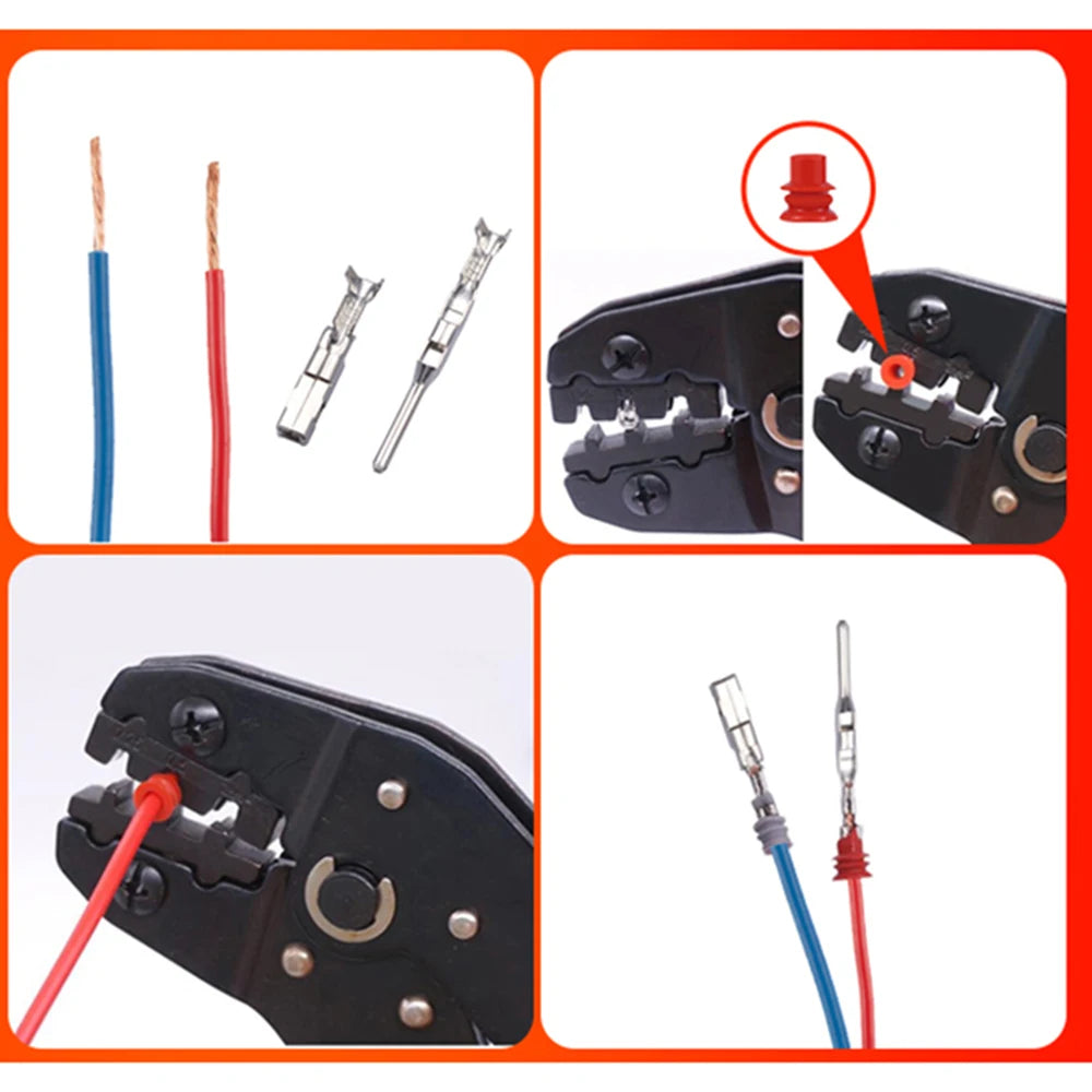 660pcs Pin Connector 1/1.5/1.8/2.2/2.8/3.5/4.8/6.3mm Automotive Wire Terminal Male and Female Non Insulated Plug Disassembly Kit