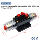 Circuit Breaker Reset Fuse 12v 24v 48v DC 20A-300A 250A Solar Fuse Car Boat Audio Manual Power Protect Fuse Resettable Insurance