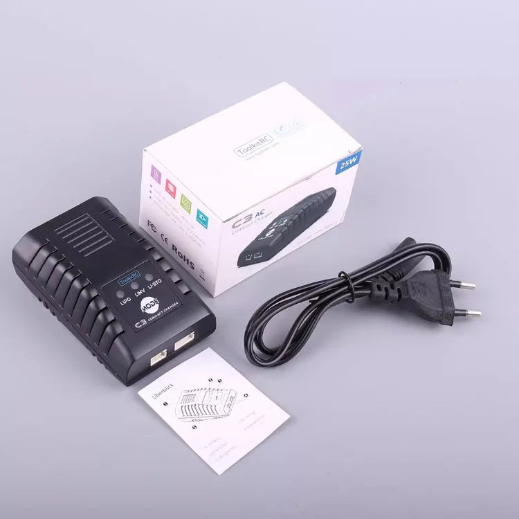 ToolkitRC C3 Balance Charger 2S 3S 25W LiPo LiHv RC Model Simple Universal Charger for FPV RC Model