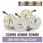 3W 5W LED PCB Board Soldering Wire Plug Wire 32MM 40MM 50MM Bulb Light Source 5730 SMD Light Board, DIY Aluminum PCB