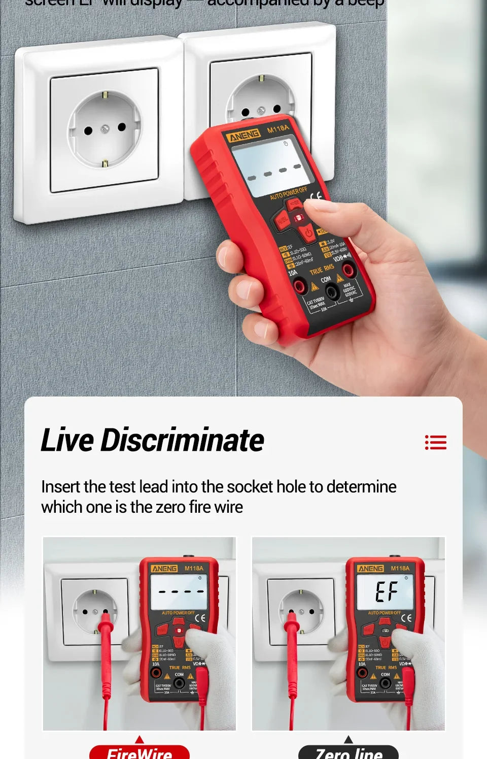 Digital Multimeter Voltage Tester Voltmeter SZ06 SZ308 TRMS 2000 Counts Auto-Ranging Ohm Volt Amp Meter Measuring AC/DC Voltage
